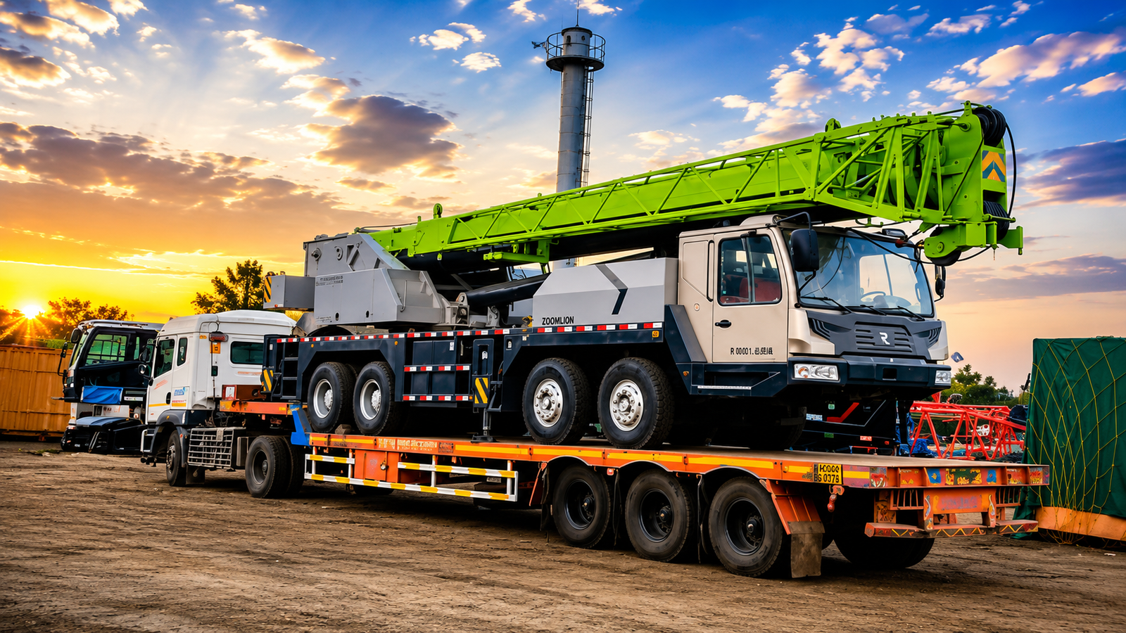 ODC truck carrying a mobile crane